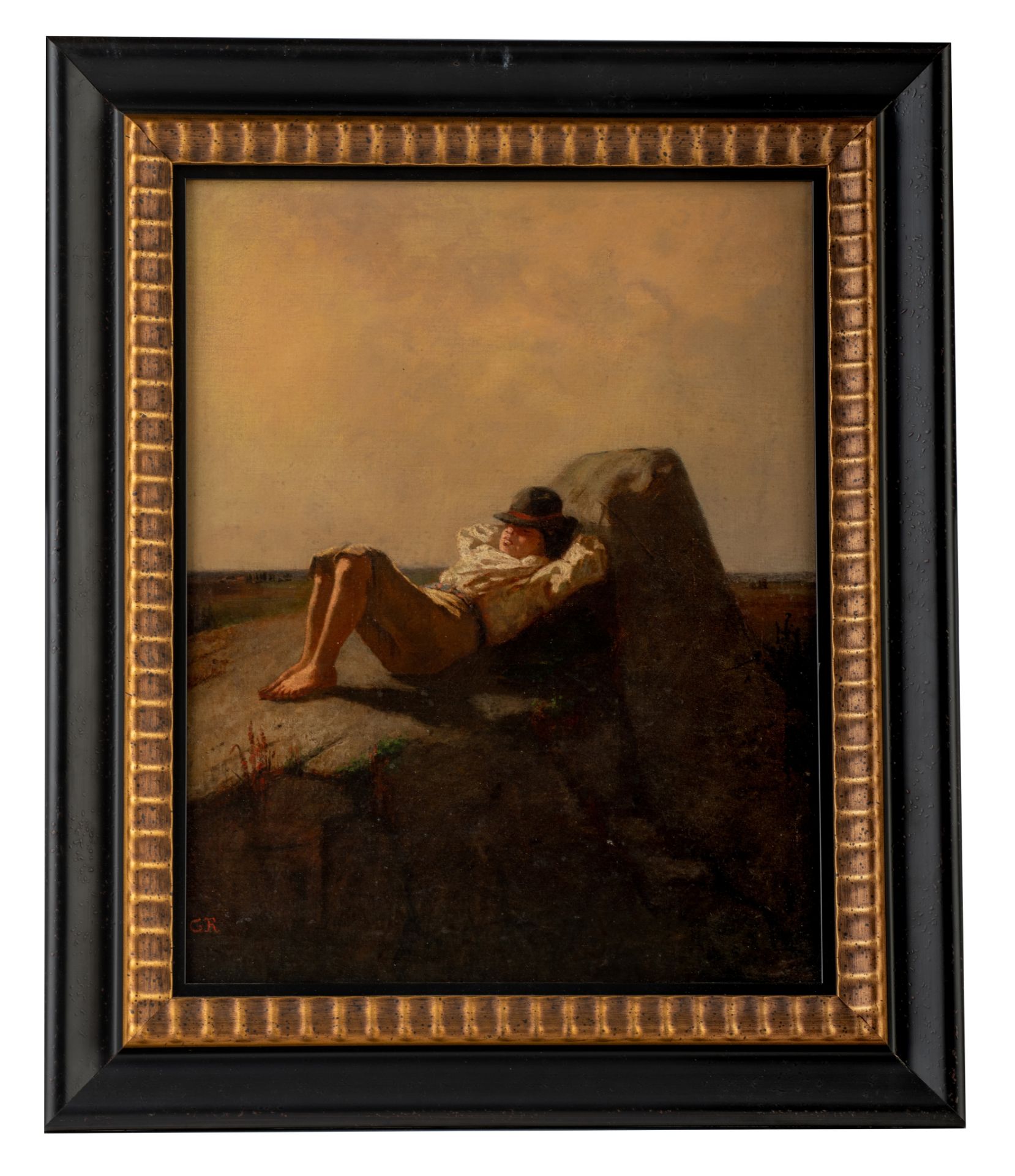 Gustave Ricard (1823-1873), Resting boy, oil on canvas, 19thC, 38 x 48 cm - Image 2 of 5