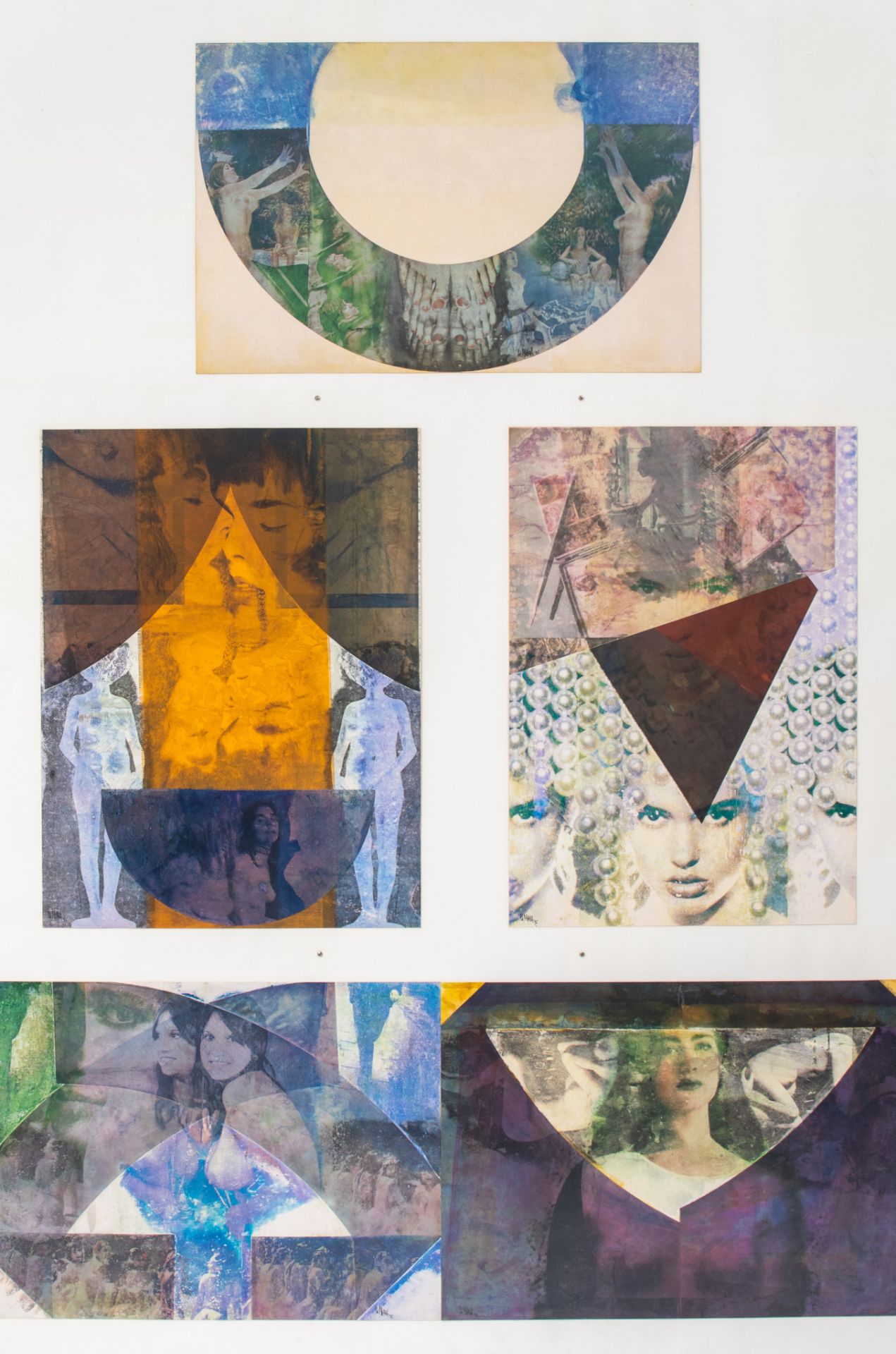 Pol Mara (1920-1998), Mandala, five watercolours on paper, 1995, 130 x 195 cm