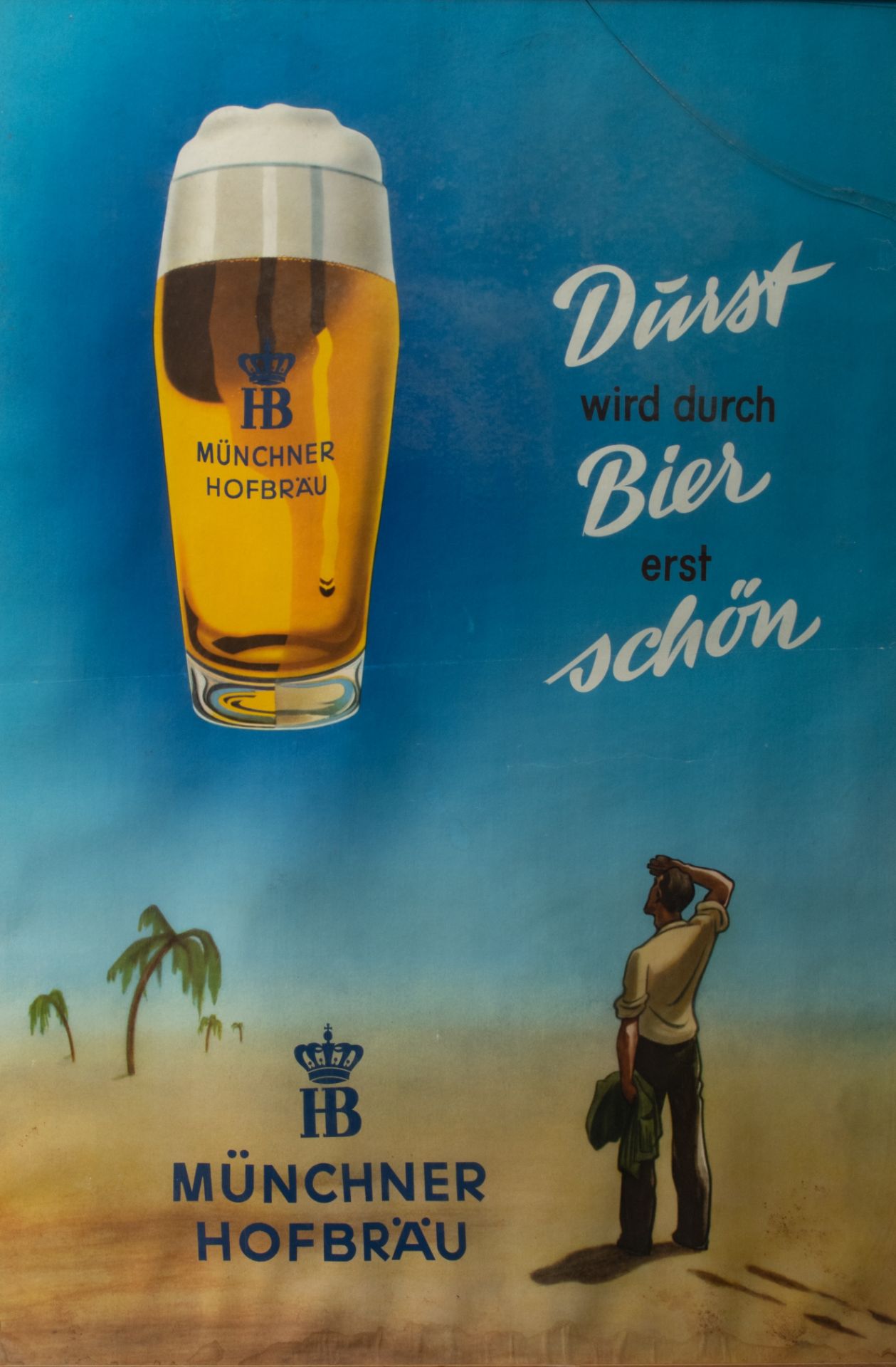 A vintage poster of Munchner Hofbrau, the 50s, 82 x 118 cm