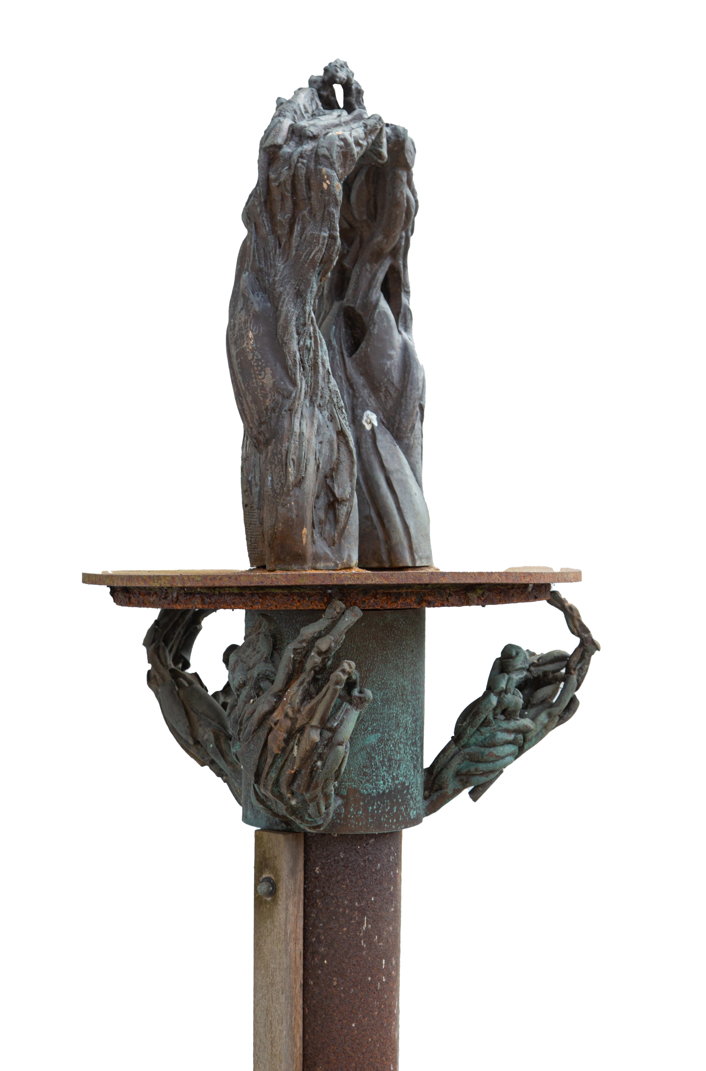 Anne Van Canneyt (1950), untitled garden sculpture, patinated bronze on a rust iron stand, H 200 cm - Bild 5 aus 5