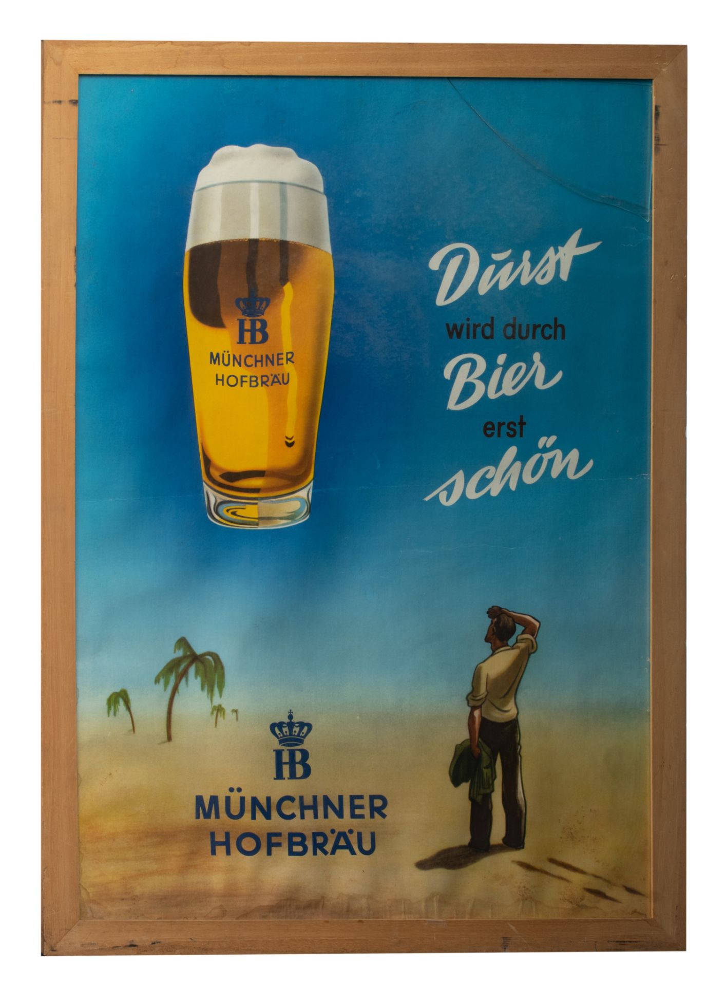 A vintage poster of Munchner Hofbrau, the 50s, 82 x 118 cm - Image 2 of 4