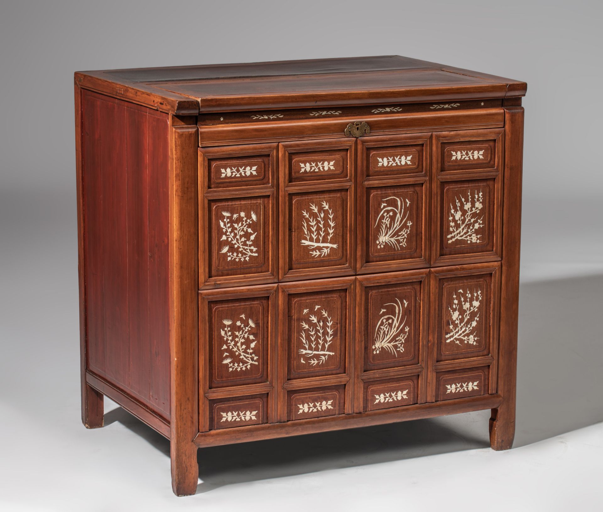 A Chinese assembled hardwood chest, 95 x 67 - H 95 cm - Image 2 of 7