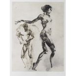 Eric Fishel (1948), 'Nudes (Couple)' (23 Artistes pour Medecins du Monde), aquatint, No 30/100, 45 x
