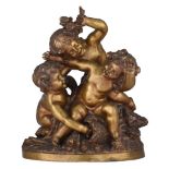 Raphael Charles Peyre (1872-1949), playing putti, patinated bronze, H 45 cm