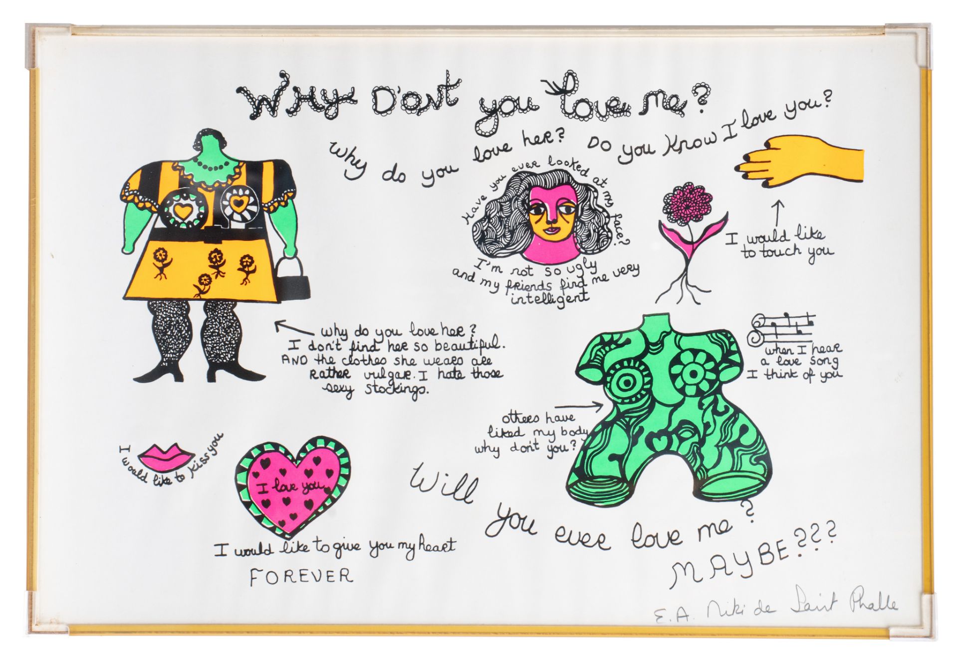 Niki de Saint Phalle (1930-2002), 'Why don't you love me?', lithograph, E.A., 40 x 60 cm - Image 2 of 4