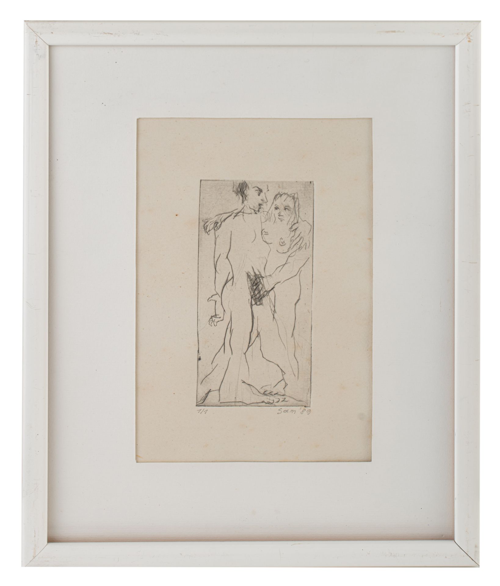 Sam Dillemans (1965), two untitled etchings, 1989, No 1/1, monotype, 7,4 x 9,8 - 6,5 x 13,2 cm - Image 3 of 9