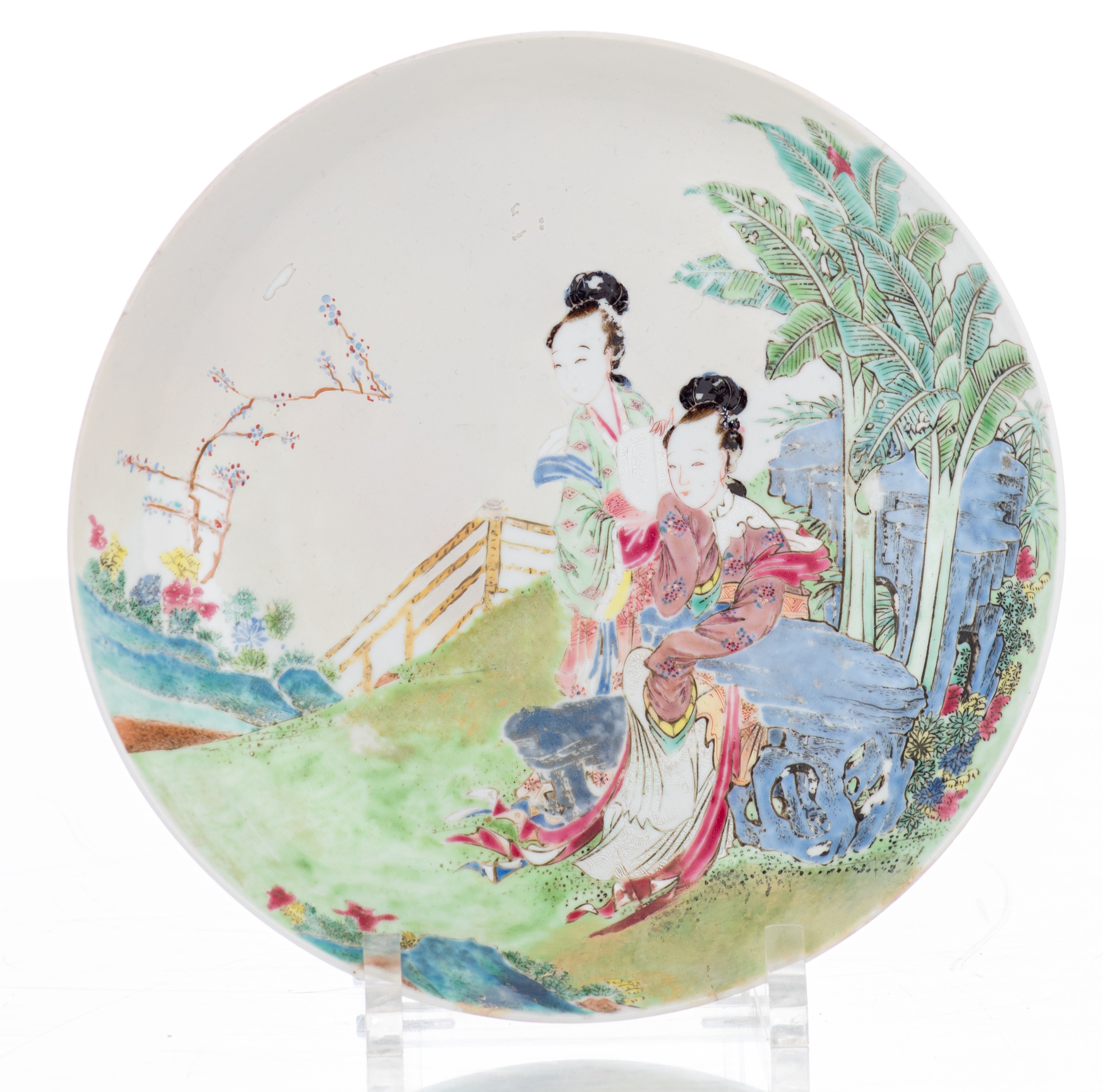 Two Chinese falangcai dishes, Yongzheng, dia. 22 cm - and a collection of four famille rose dishes, - Image 10 of 19