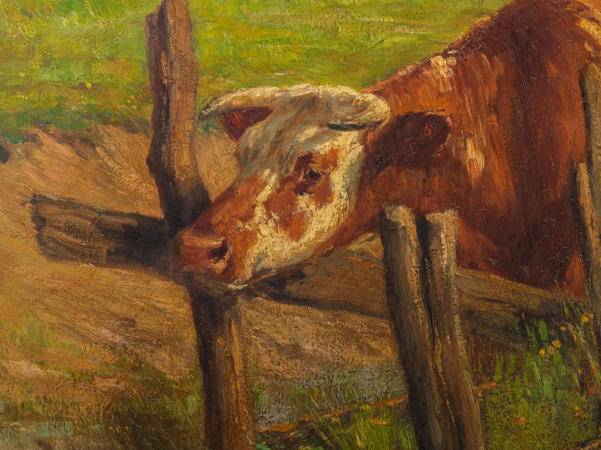 Geo Bernier (1862-1918), cows in the meadow, oil on canvas, 140 x 200 cm - Image 6 of 8