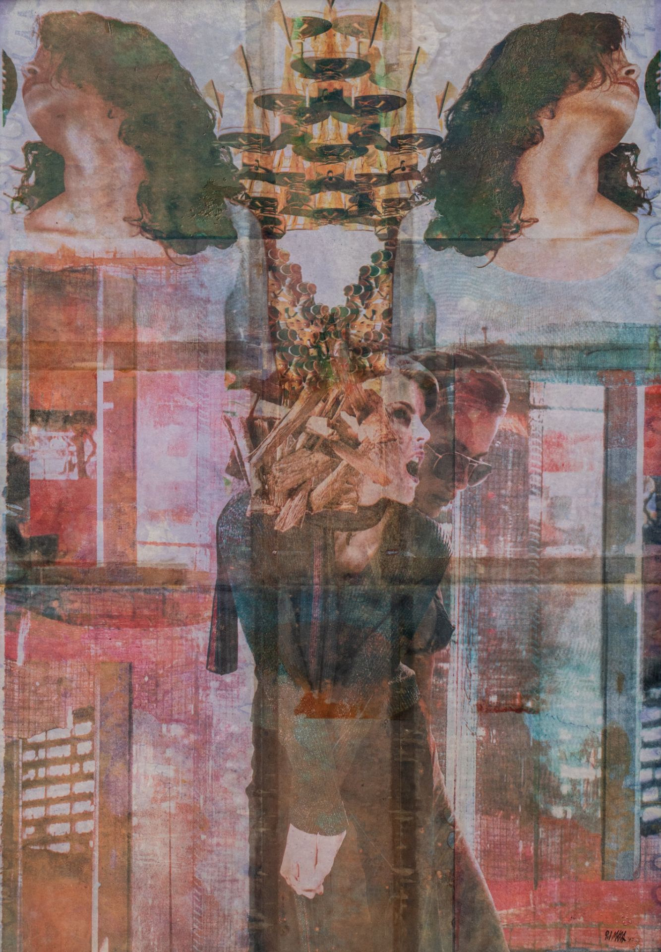 Pol Mara (1920-1998), Double-sided watercolour on paper on panel, 1997, 80 x 100 cm - Image 4 of 7