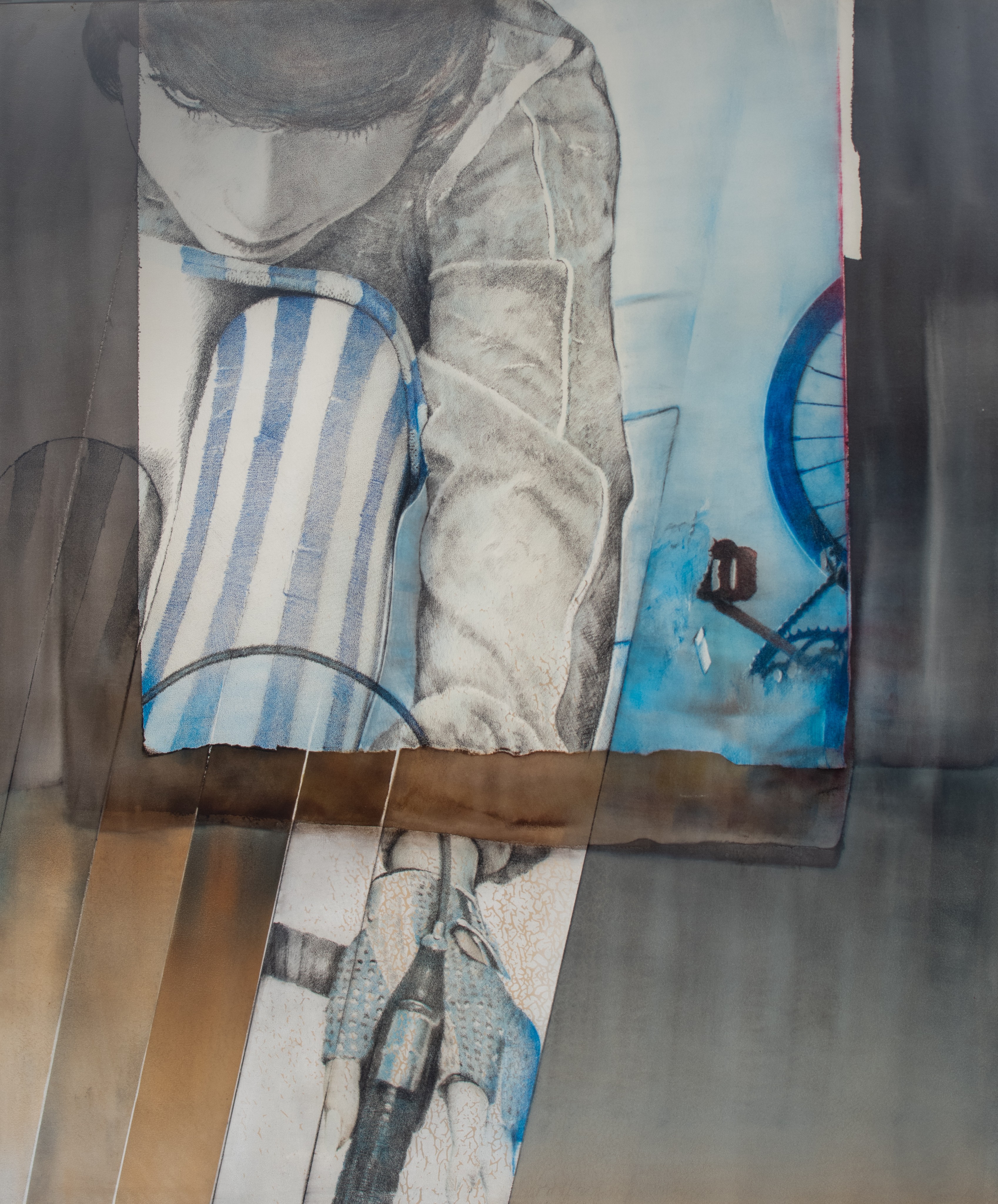 Pol Mara (1920-1998), Tribute to velocipedes, oil and grease pencil on canvas, 1978, 176 x 200 cm