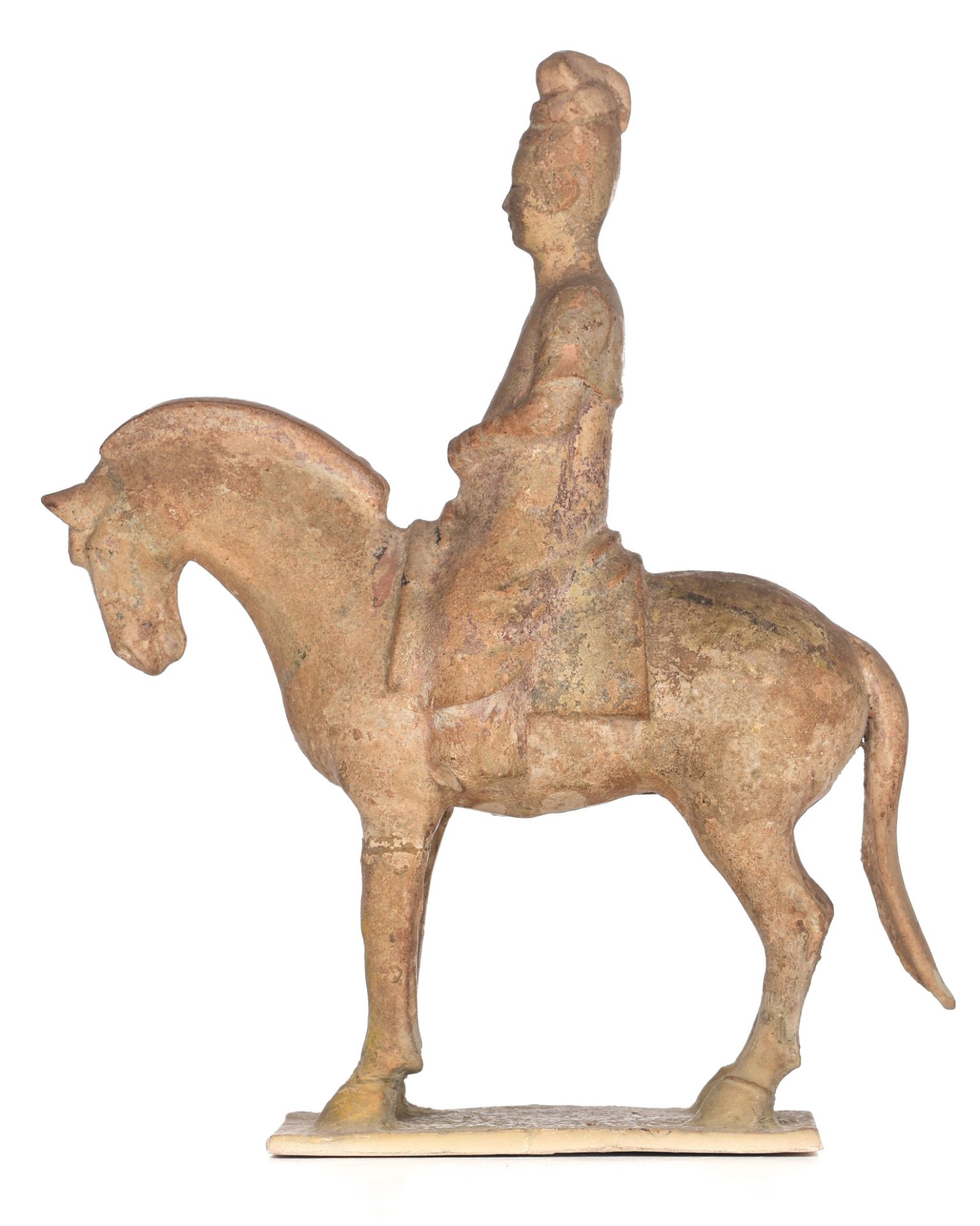 A collection of Chinese (straw-glazed) pottery horses, Sui/Tang-type, tallest H 32 - W 24 cm (3) - Image 10 of 29