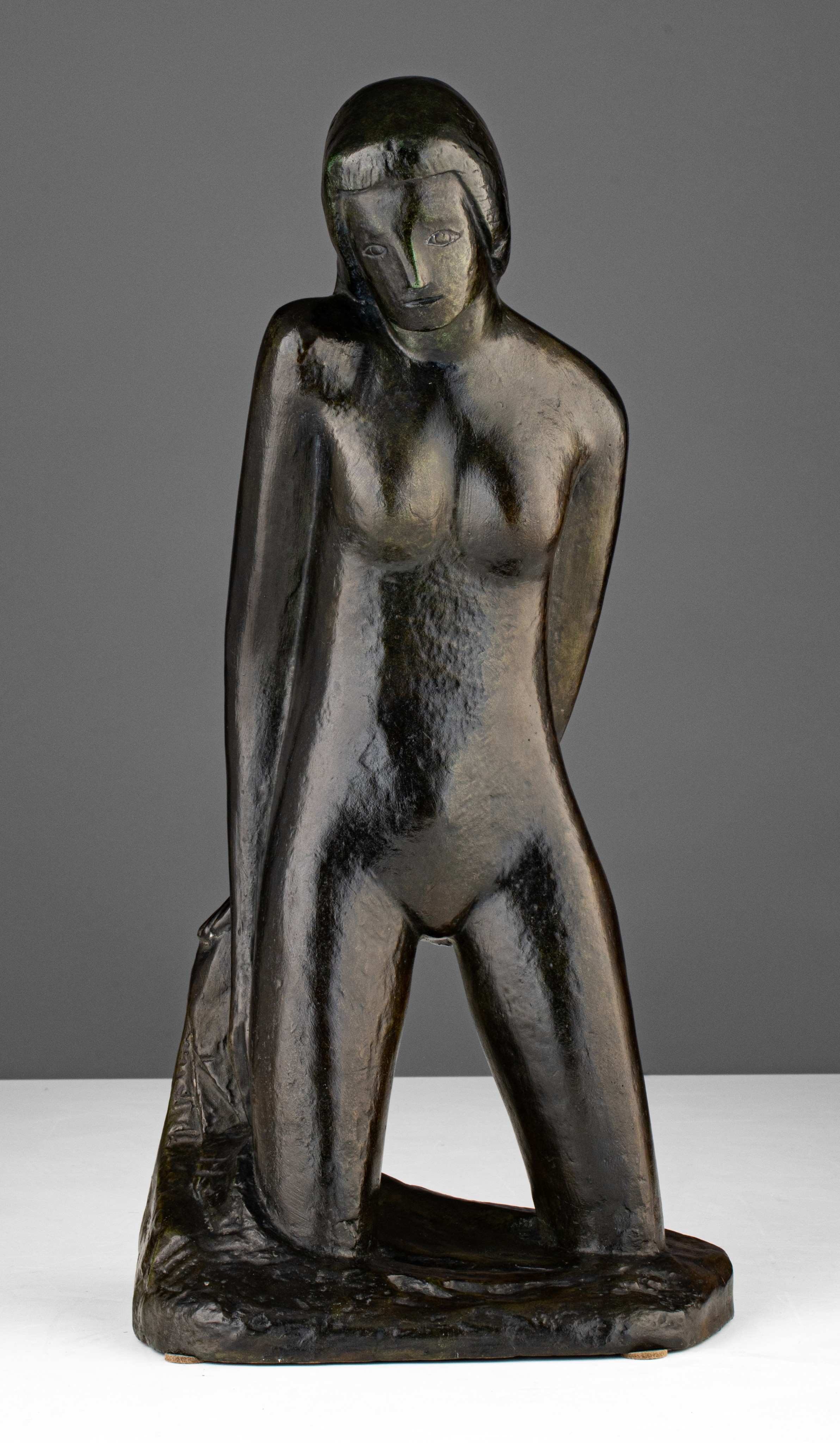 Jozef Cantre (1890-1957),'La Baigneuse', No 3/6, patinated bronze, H 55,5 cm - Image 3 of 8
