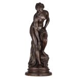 After Gabriel Allegrain (1733-1779), the bathing Venus, terracotta with bronze patina, H 85,5 cm