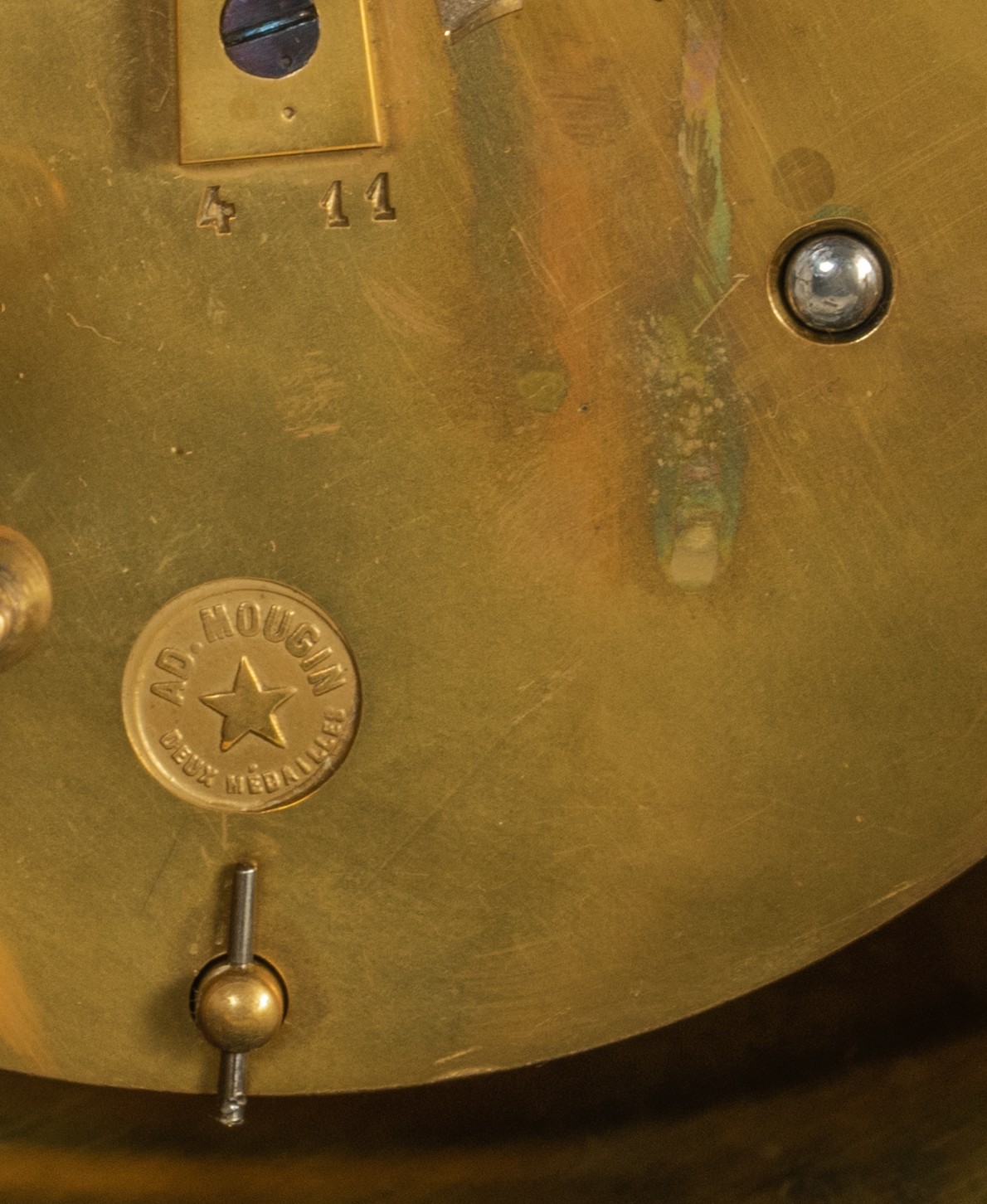 A very imposing Rococo style rhinoceros mantel clock, the dial signed 'Le Faucheur, Paris', H 77 - W - Image 10 of 12