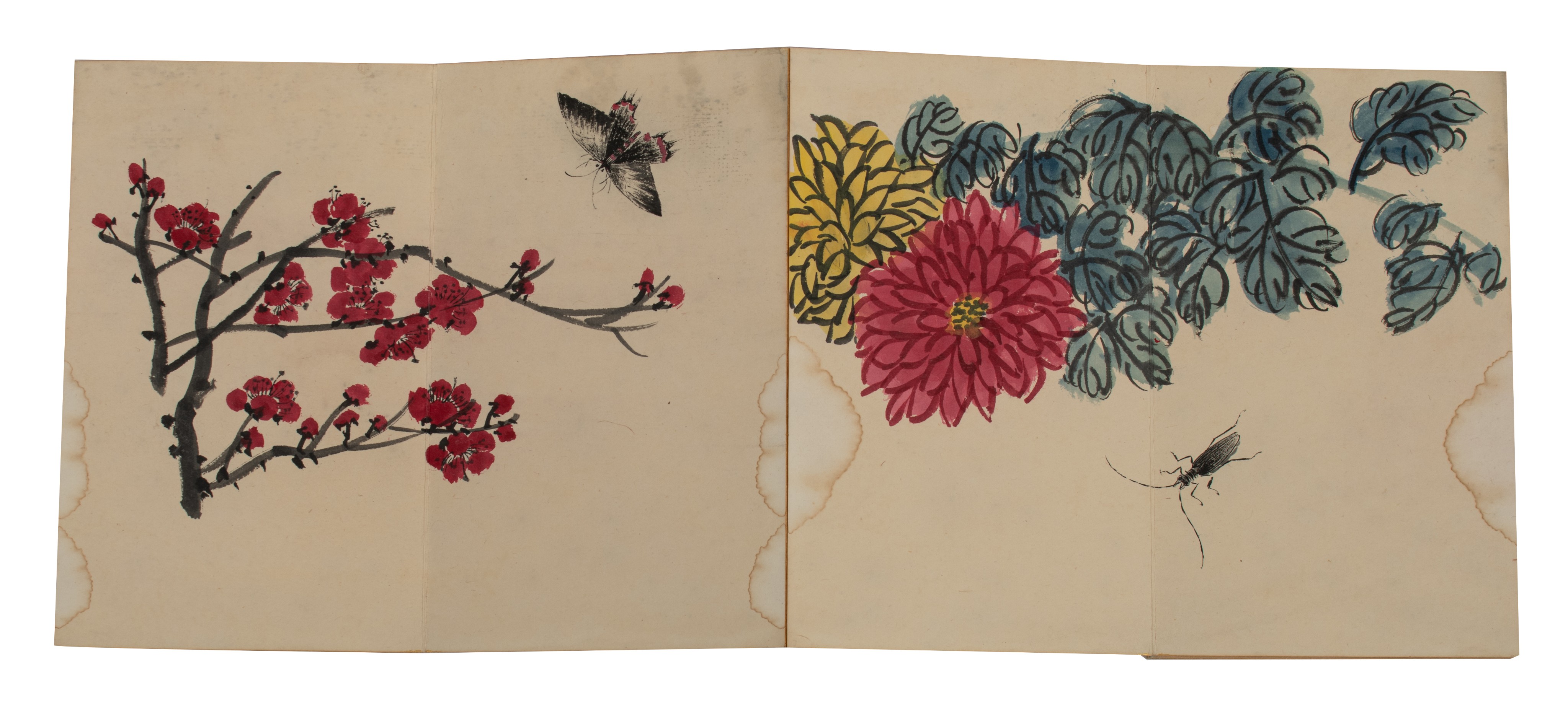 An album of Chinese ink and colour on paper after Qi Baishi, in the form of an accordion booklet, 16 - Bild 17 aus 18