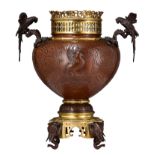 A bronze 'Animal' censer, 19thC, H 55 cm