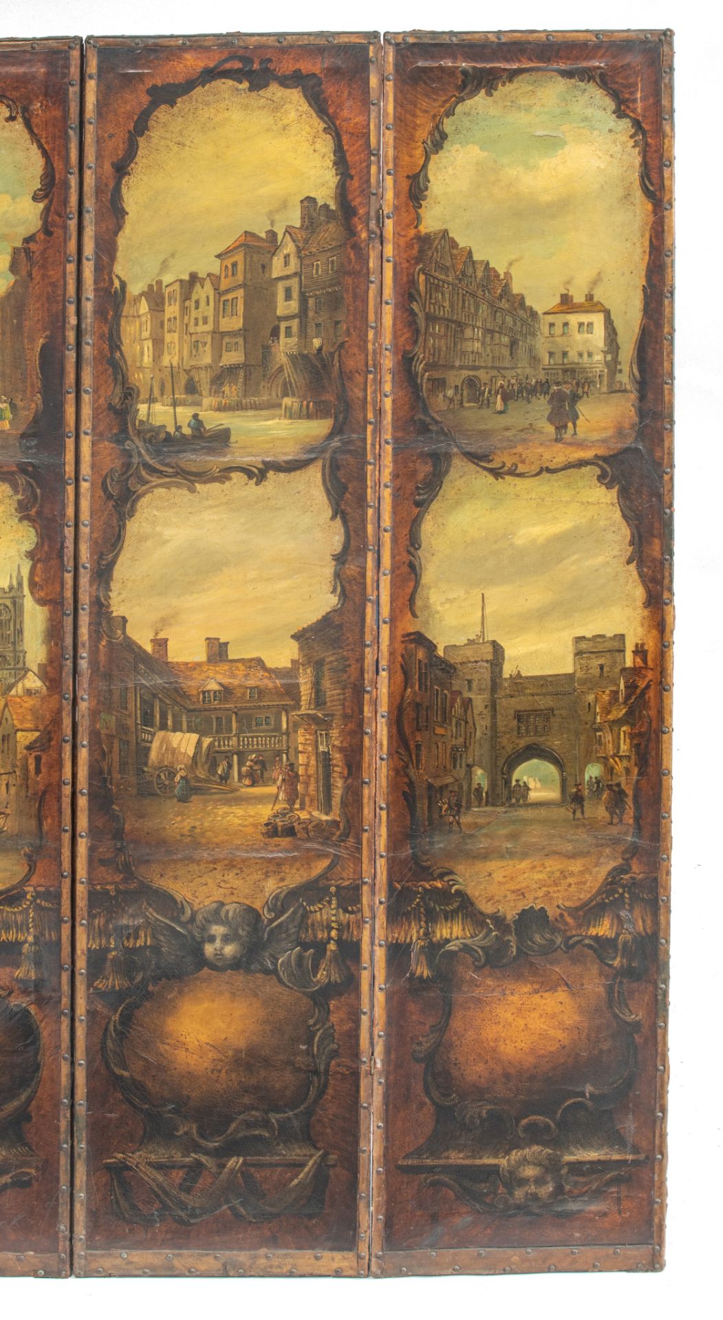 A six-panel screen depicting famous views of London, H 184 - W 6 x 41 cm - Image 5 of 23