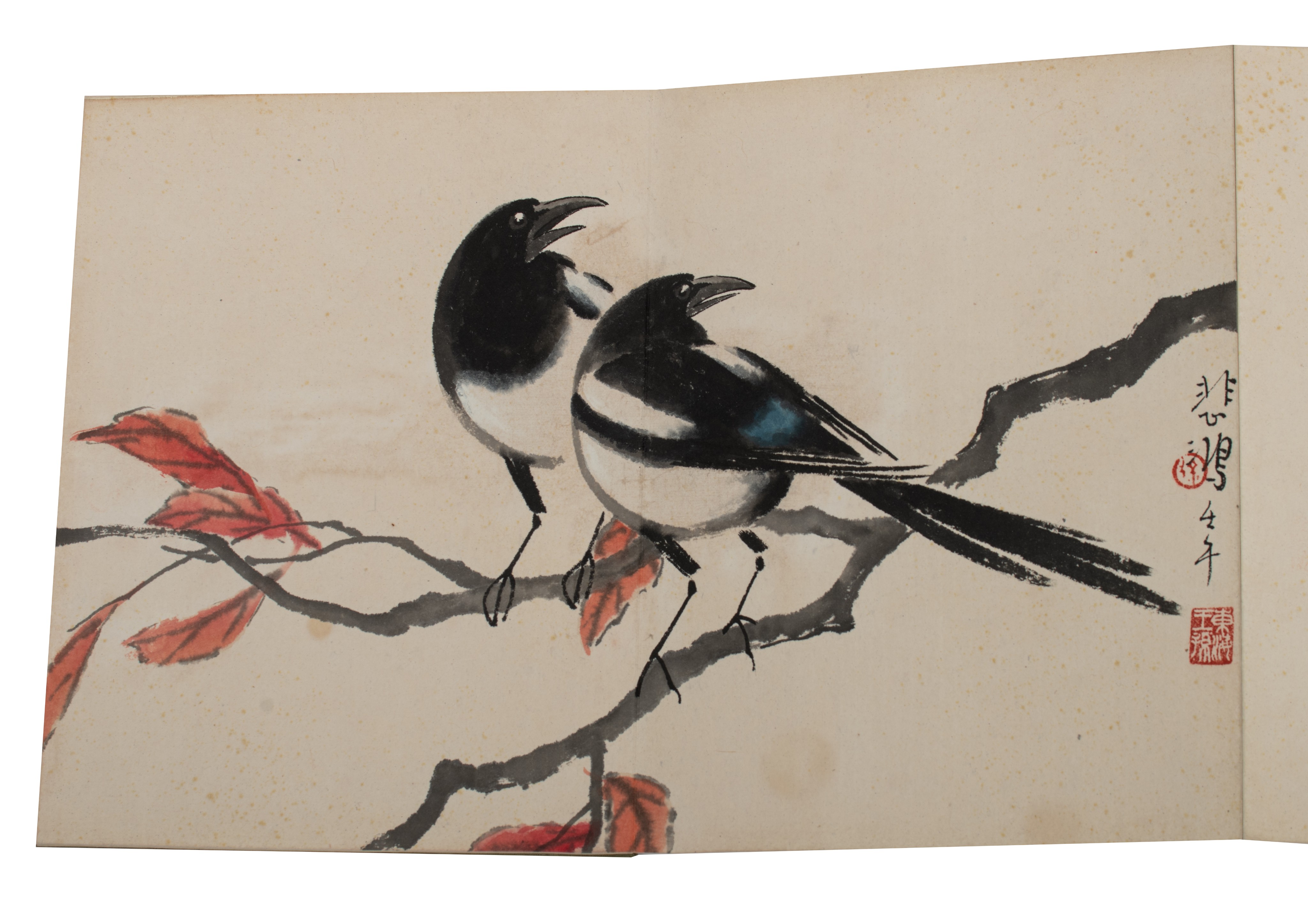An album of Chinese ink and colour on paper after Qi Baishi, in the form of an accordion booklet, 16 - Bild 12 aus 18