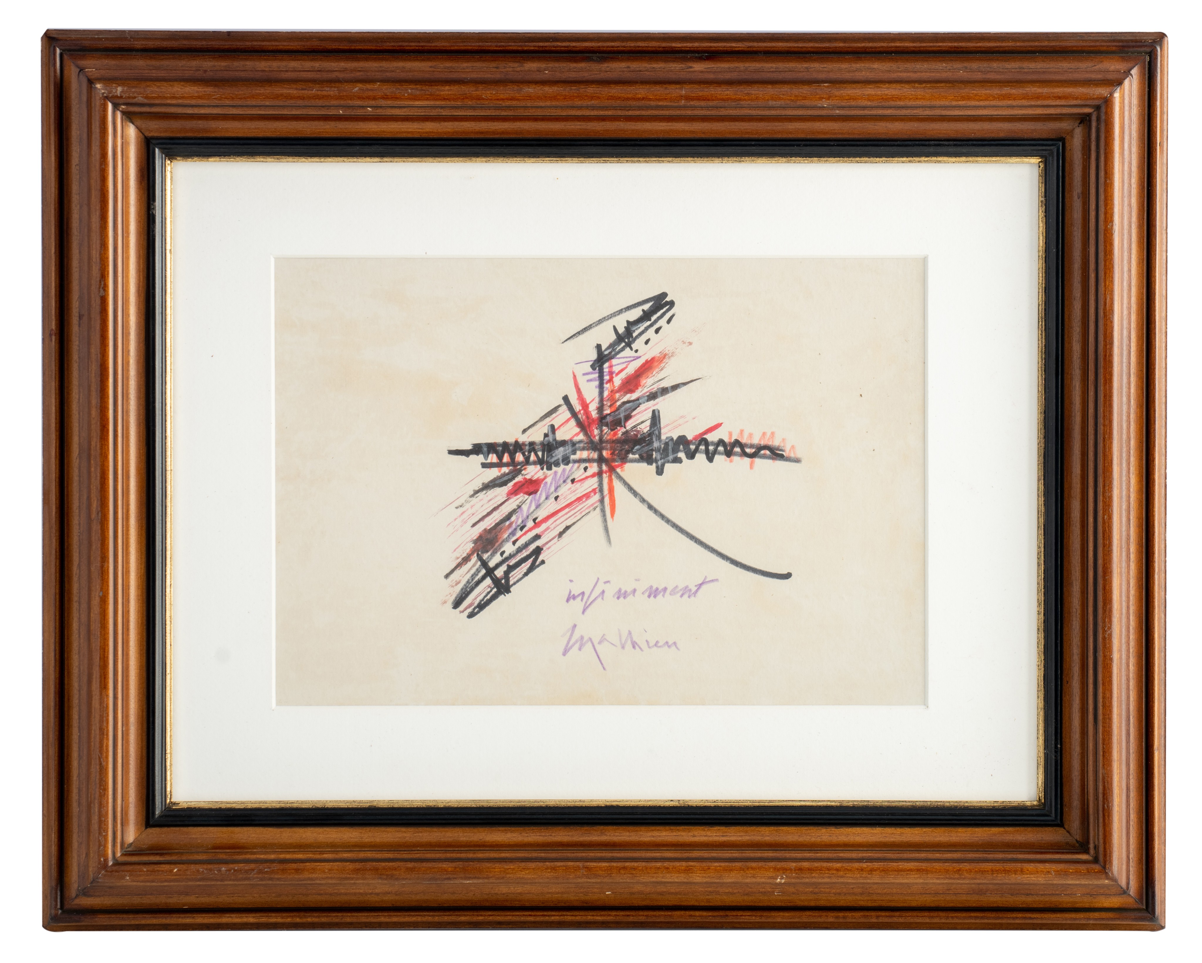 Georges Mathieu (1921-2012), 'Infiniment', felt pen on paper, 20 x 29 cm - Bild 3 aus 4