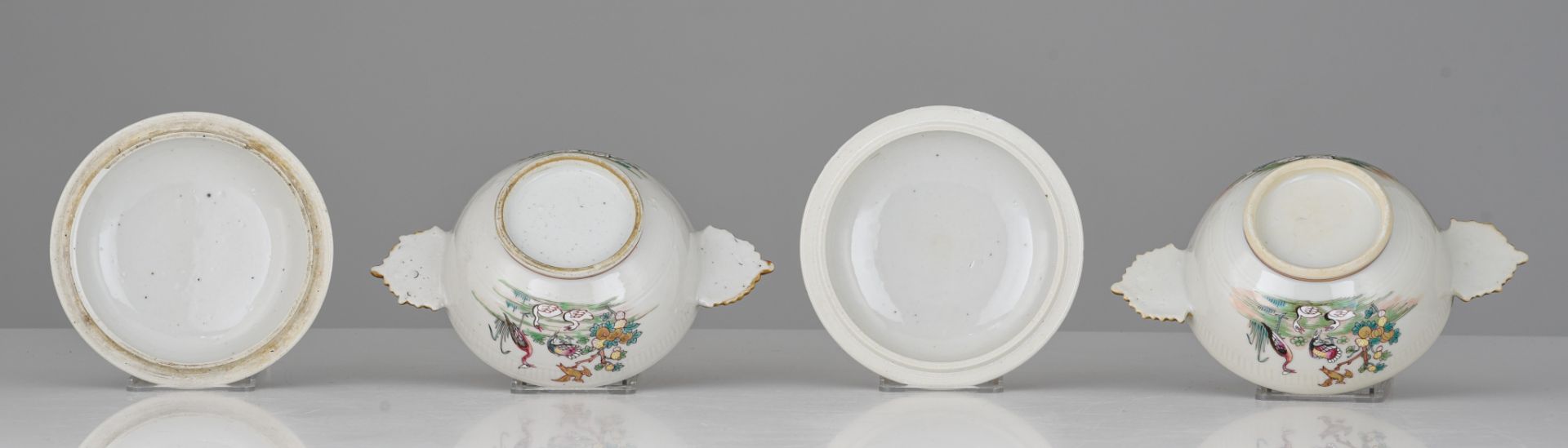 A series of two Chinese famille rose export porcelain tureens and matching dishes, Qianlong period, - Image 9 of 9
