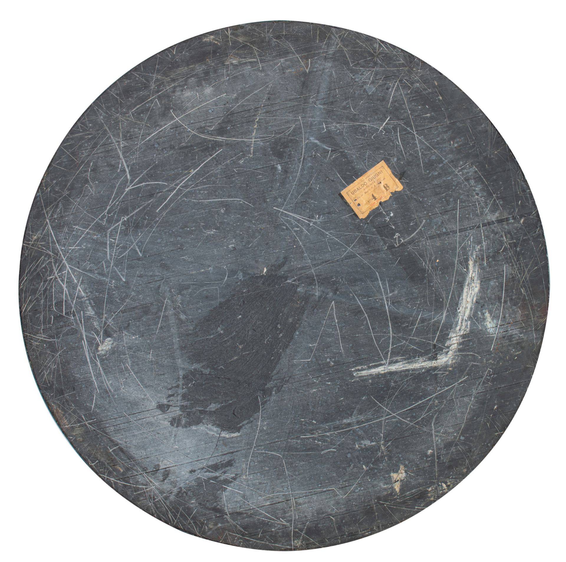 An Italian scagliola circular tabletop, a marble ground with hand-painted central pastoral scene, ca - Image 2 of 8