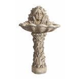 Serge Roche (1898-1988), an Art Nouveau style French white stone fountain, H 137 cm