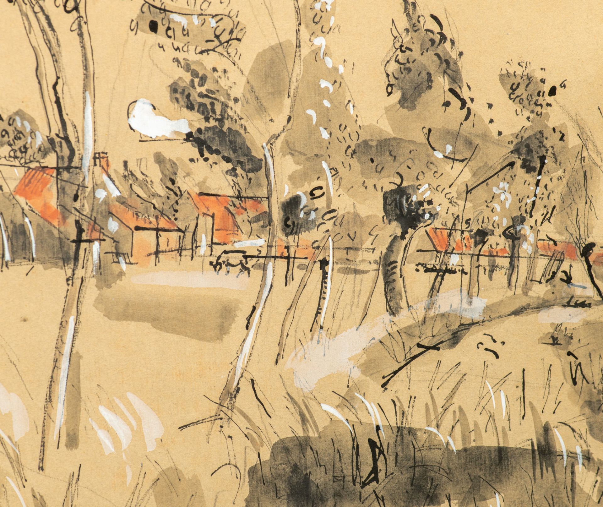 Jan van der Zee (1898-1988), pastoral view, ink, watercolour heightened with gouache on paper, 42 x - Bild 5 aus 5