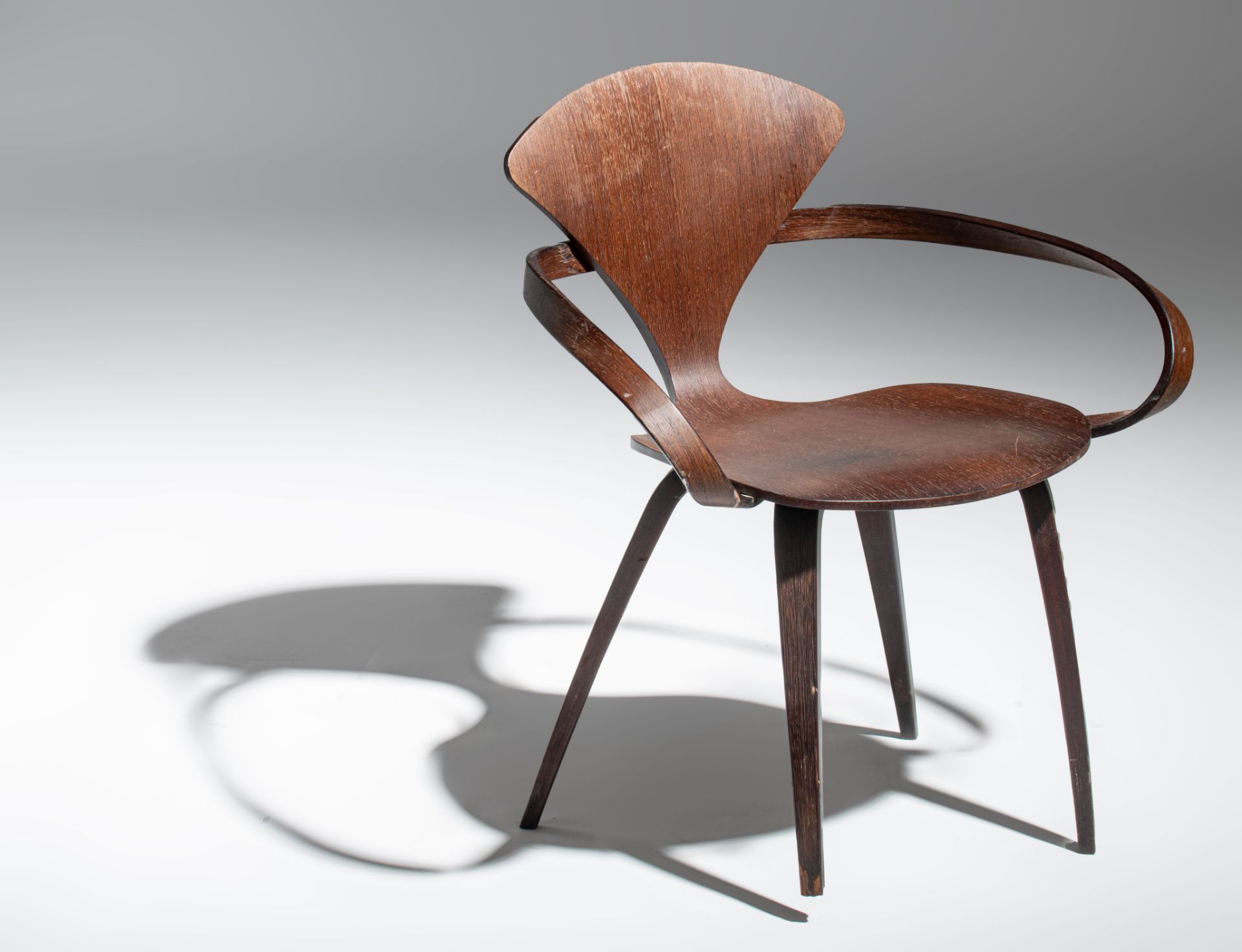 A vintage rosewood Pretzel chair by George Nelson, H 79,5 - W 67 cm - Image 2 of 13
