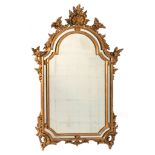 A Venetian type richly carved giltwood wall mirror, H 140 - W 83 cm