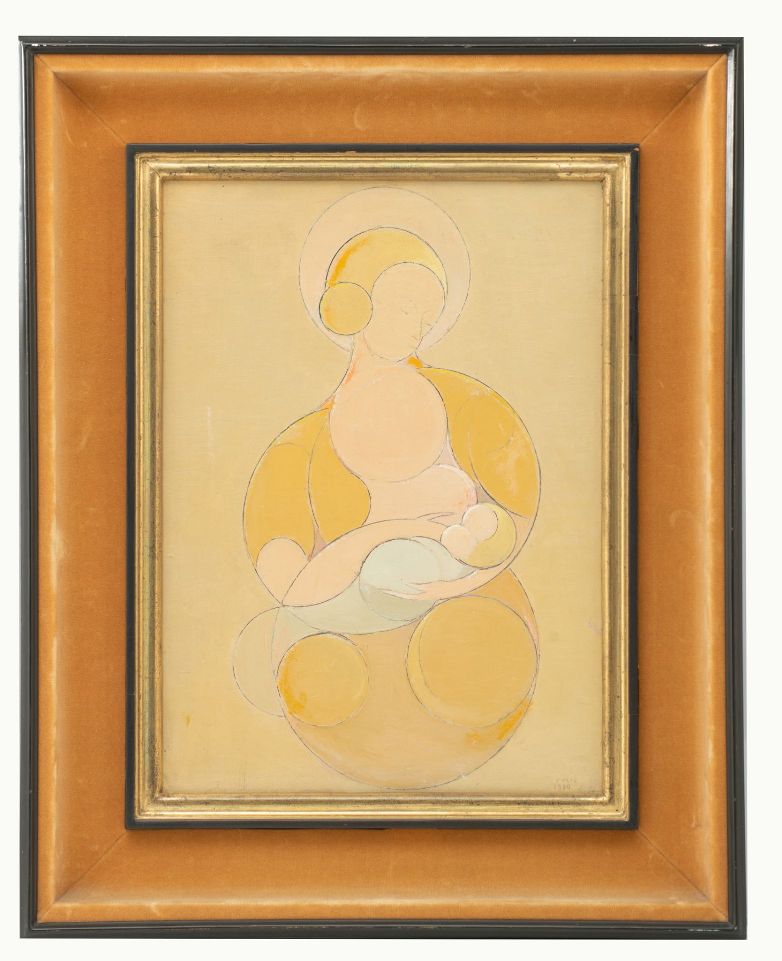 Felix De Boeck (1898-1995), Motherhood, oil on panel, 1930, 26 x 36 cm - Bild 2 aus 6