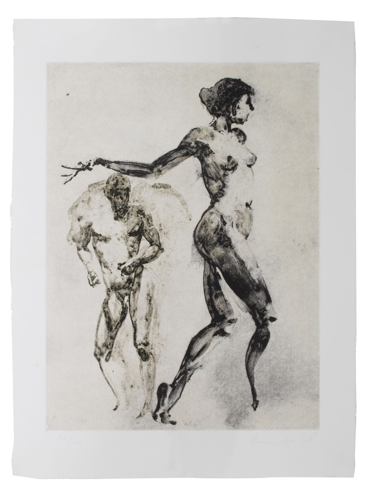 Eric Fishel (1948), 'Nudes (Couple)' (23 Artistes pour Medecins du Monde), aquatint, No 30/100, 45 x - Image 2 of 8