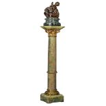 Clodion, putti playing with a swan, patinated bronze on a marble pedestal, H 145 cm (total height)