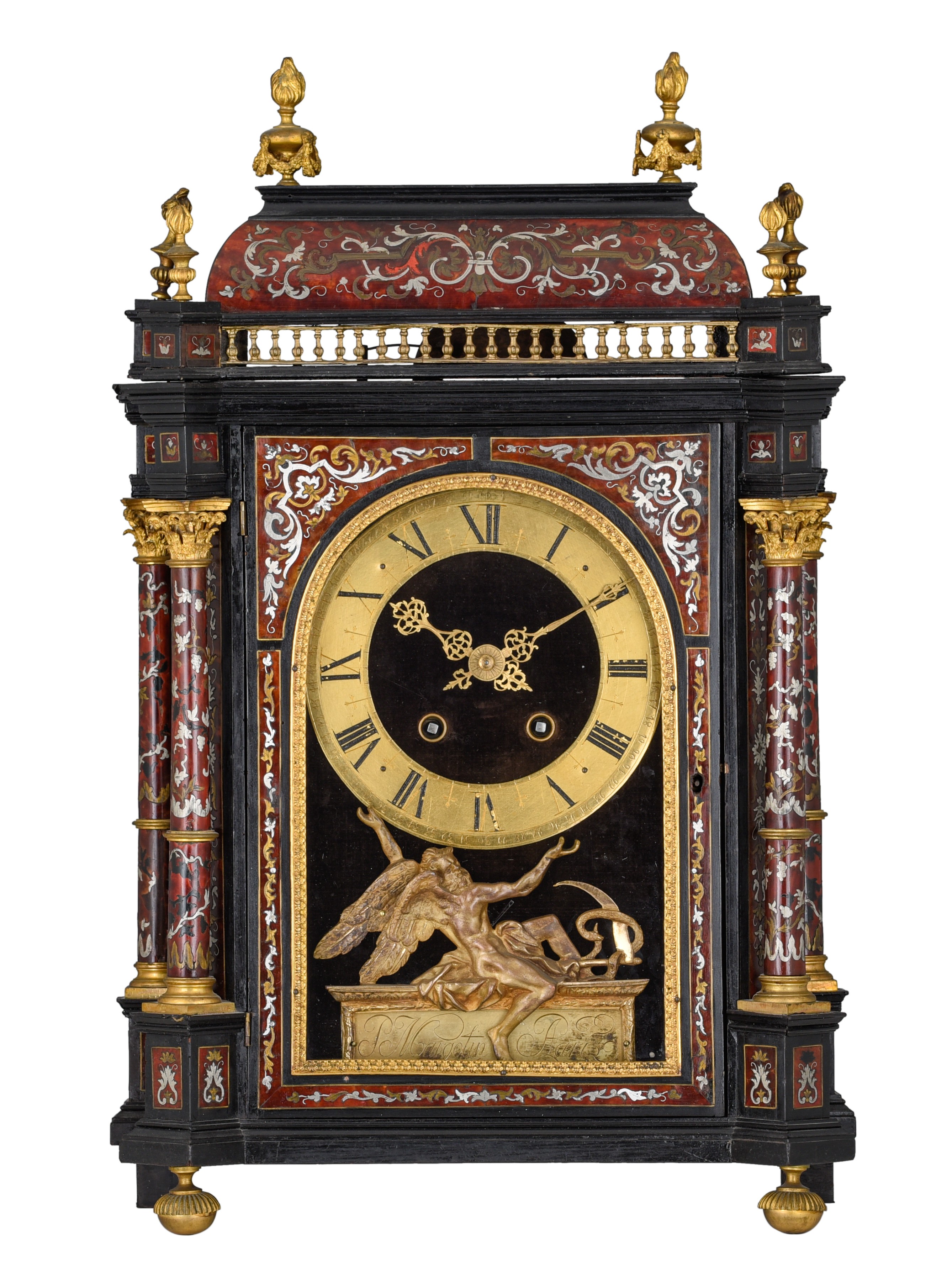 A Louis XIV-style Boulle marquetery 'Pendule Religieuse', signed 'P. Margotin, a Paris', 19thC, H 60