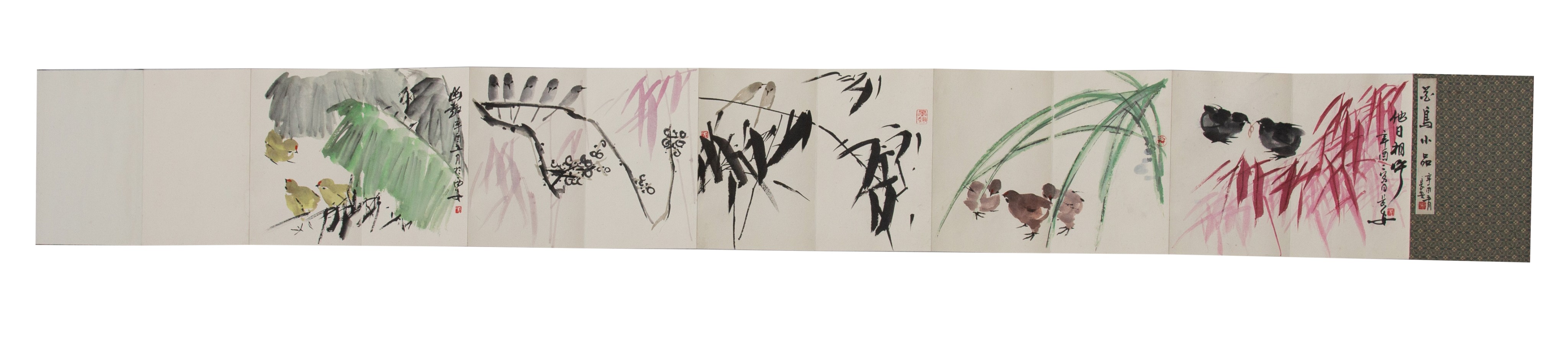 An album of Chinese ink and colour on paper, in the form of an accordion booklet, after various arti - Image 3 of 12