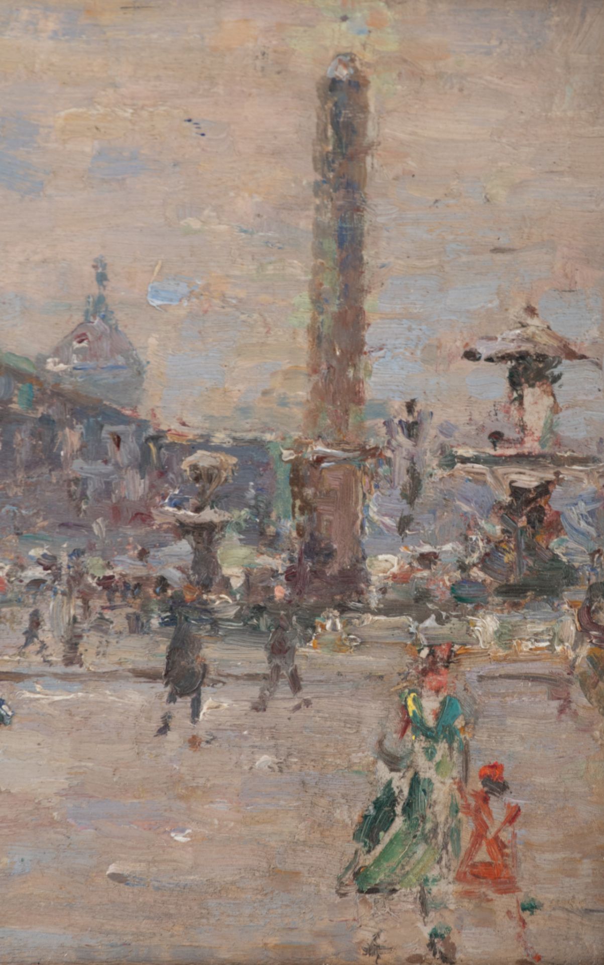 Lionel Townsend Crawshaw (1864-1949), Place de la Concorde in Paris, oil on cardboard, 22 x 27 cm - Image 5 of 5