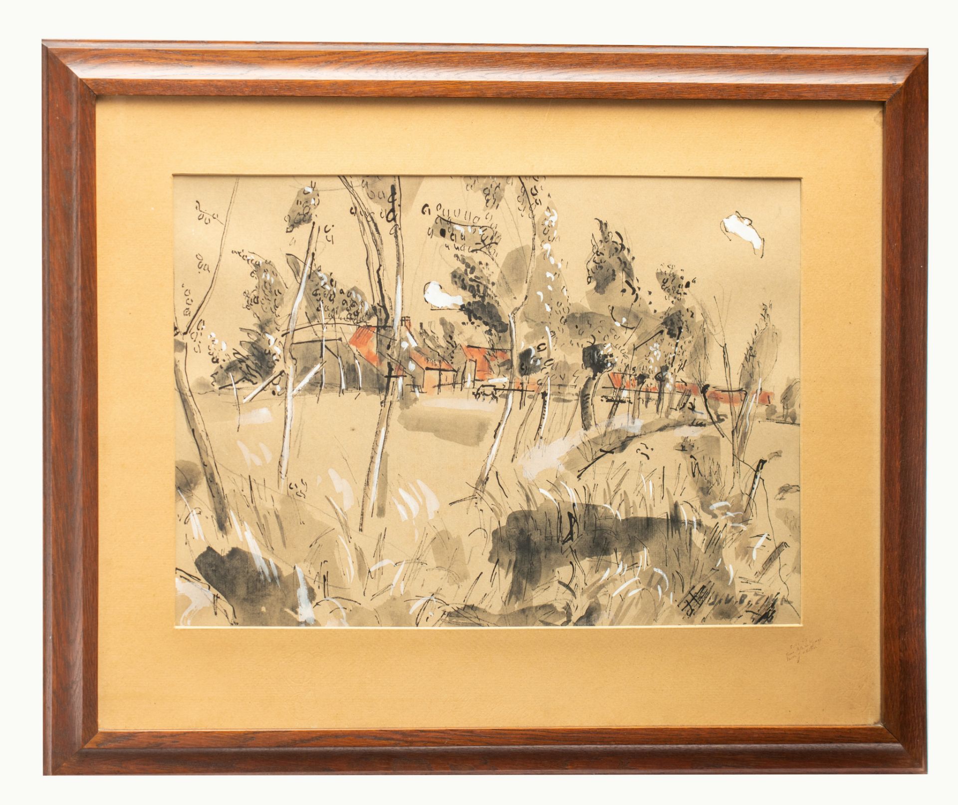 Jan van der Zee (1898-1988), pastoral view, ink, watercolour heightened with gouache on paper, 42 x - Bild 2 aus 5