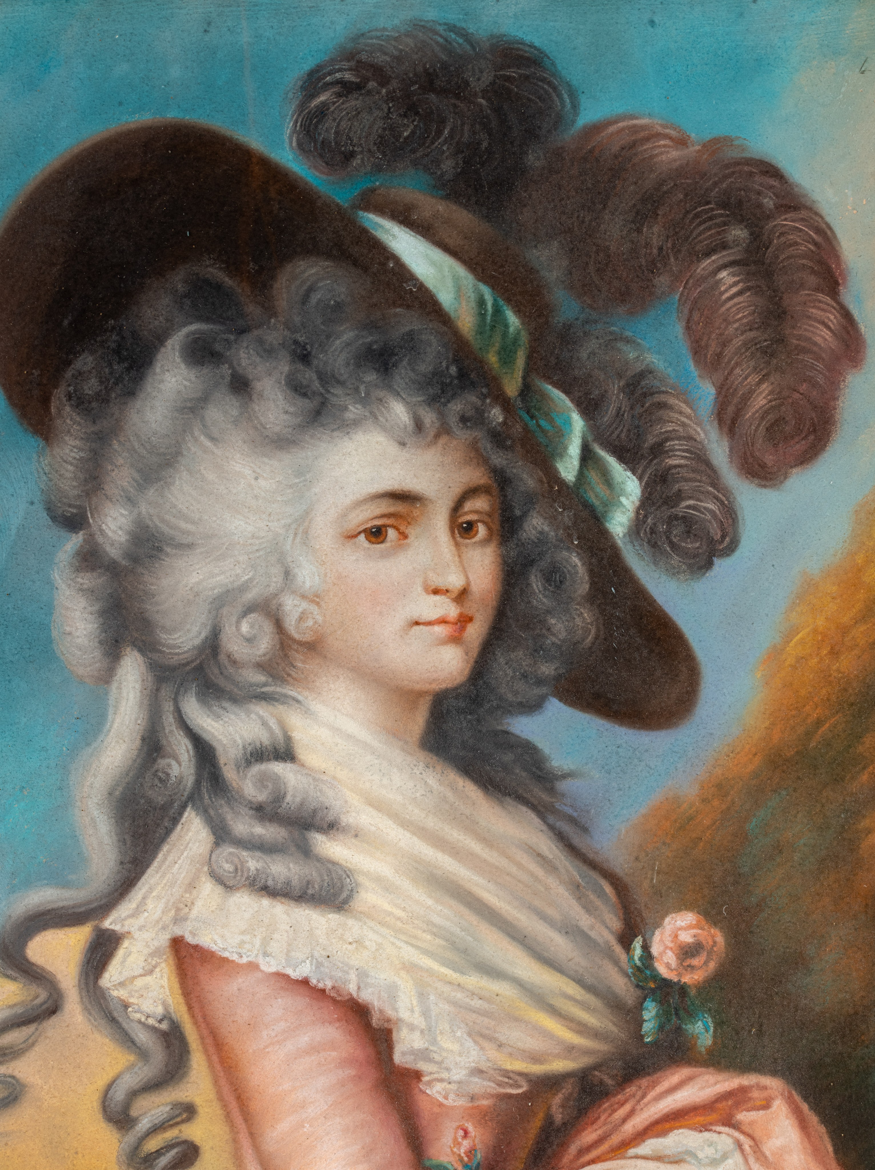 Portrait of a Lady in the manner of Thomas Gainsborough, pastel on paper, 58 x 72 cm - Bild 4 aus 5