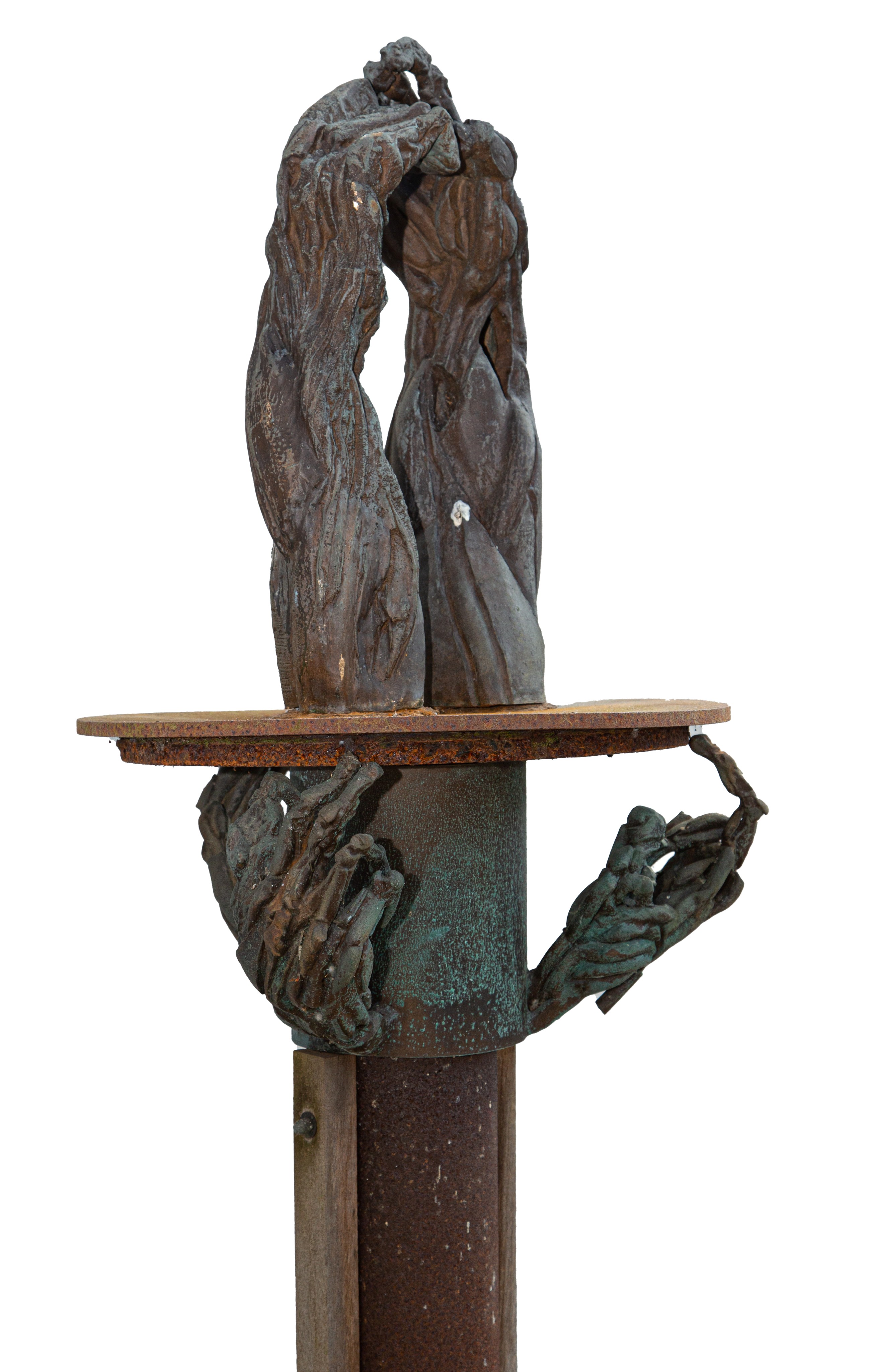 Anne Van Canneyt (1950), untitled garden sculpture, patinated bronze on a rust iron stand, H 200 cm - Bild 3 aus 5