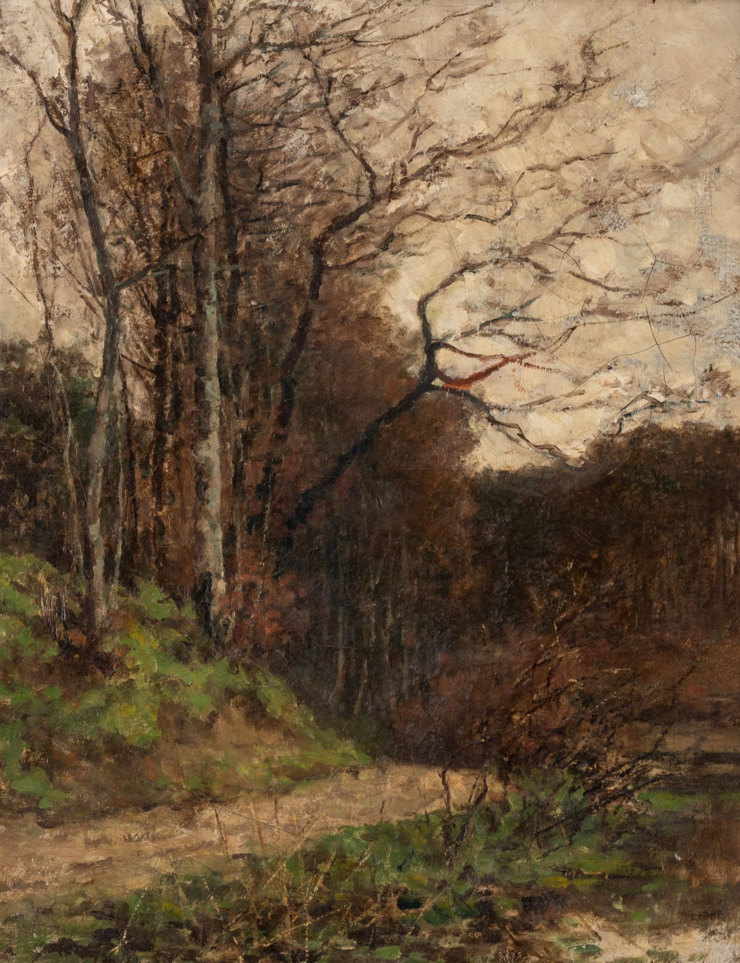 Hyppolite Boulanger (1837-1874), winter forest view, oil on canvas, 52 x 66 cm