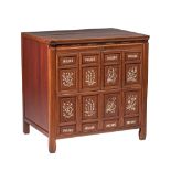 A Chinese assembled hardwood chest, 95 x 67 - H 95 cm
