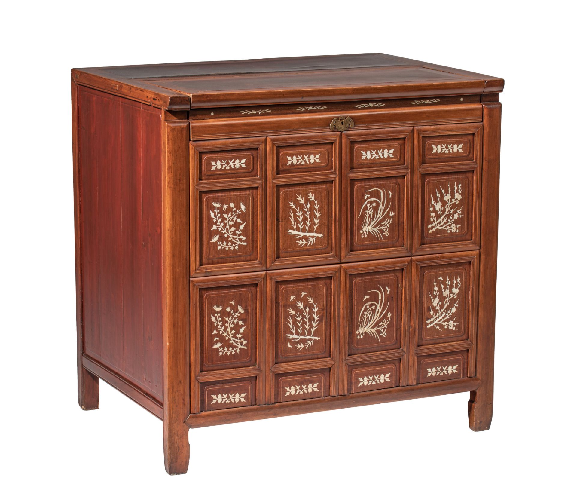 A Chinese assembled hardwood chest, 95 x 67 - H 95 cm