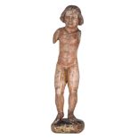 A polychrome limewood sculpture of the Salvator Mundi, 16thC, probably Malines, H 36 cm