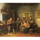 Jan Jacobus Matthijs Damschroder (1825-1905), the music class, oil on canvas, 66 x 78 cm
