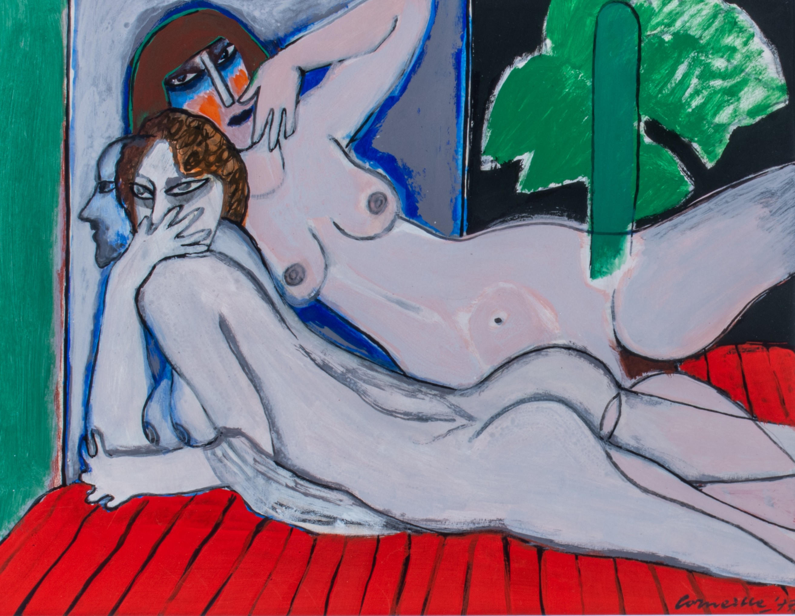 Corneille (1922-2010), female nudes, 1977, gouache on paper, 33 x 42,5 cm