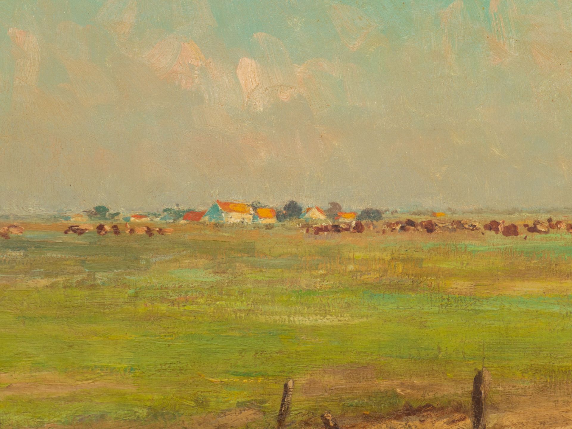 Geo Bernier (1862-1918), cows in the meadow, oil on canvas, 140 x 200 cm - Image 8 of 8