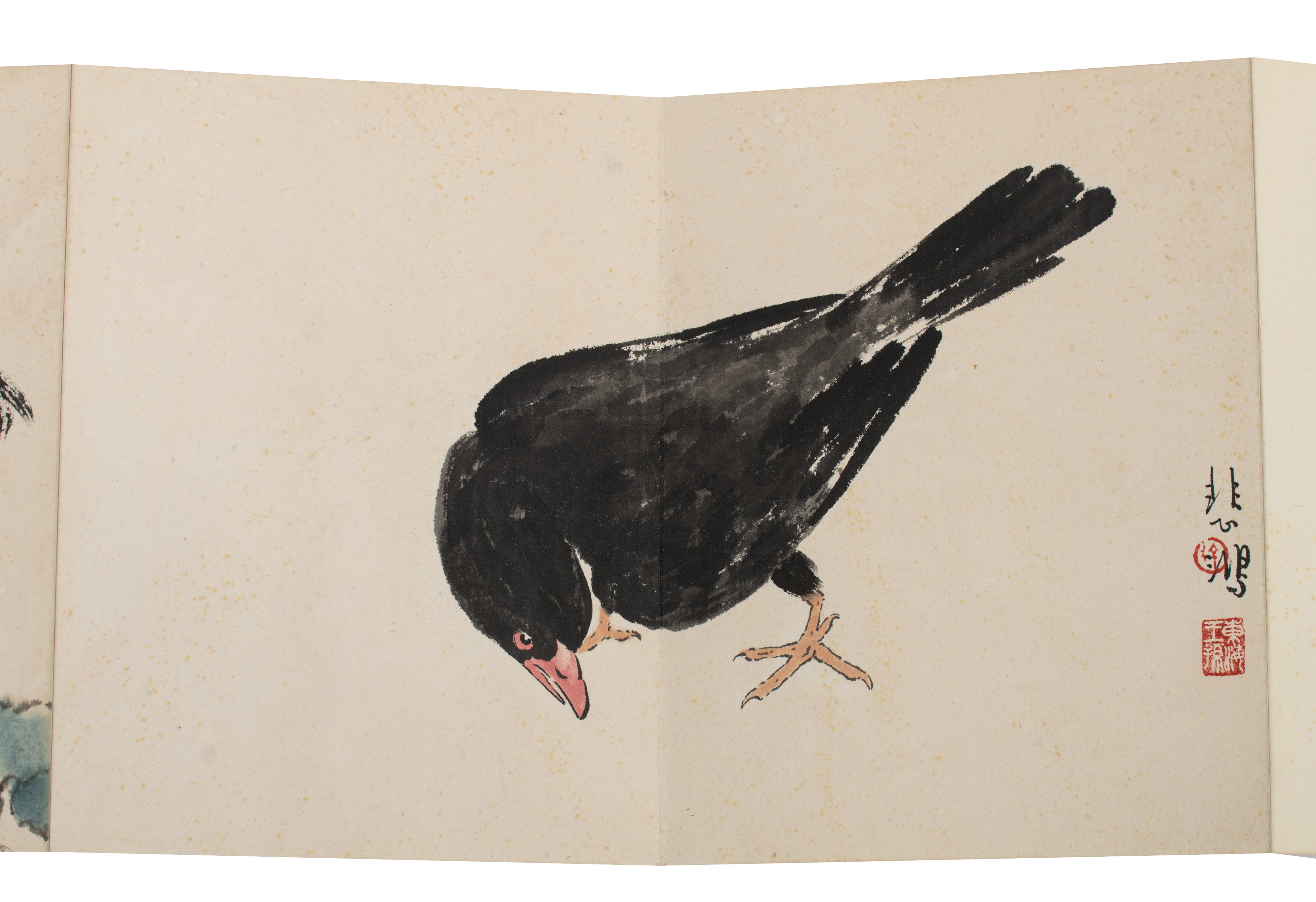 An album of Chinese ink and colour on paper after Qi Baishi, in the form of an accordion booklet, 16 - Bild 5 aus 18