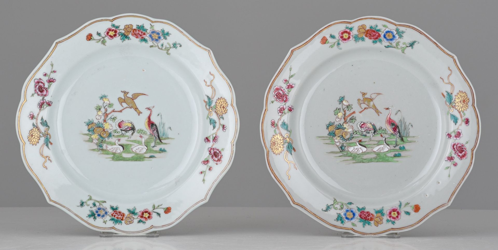 A series of two Chinese famille rose export porcelain tureens and matching dishes, Qianlong period, - Image 2 of 9