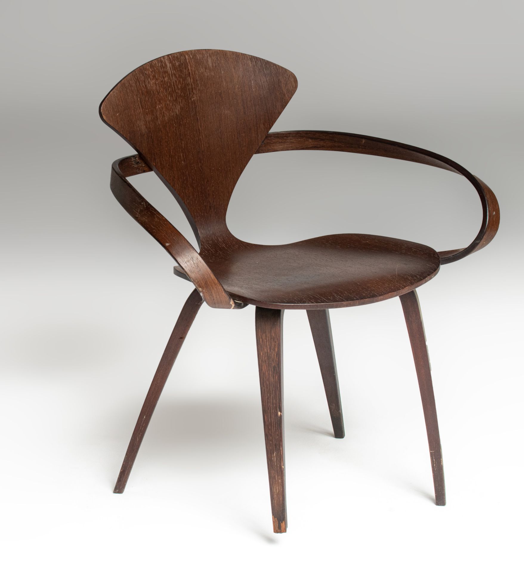 A vintage rosewood Pretzel chair by George Nelson, H 79,5 - W 67 cm - Image 3 of 13