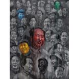 Sheng Qi (1965), Mao and his entourage, 2008, oil on canvas, 149 x 201 cm