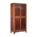 A Chinese hardwood two-layer cabinet liangjiegui, Republic period, H 191 - 95 x 47 cm